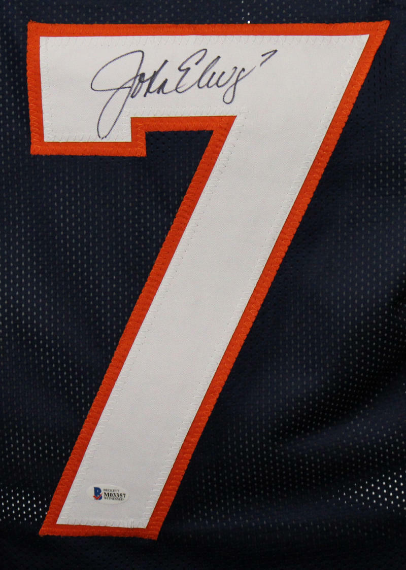 John Elway Signed Denver Broncos Size XL Orange Jersey