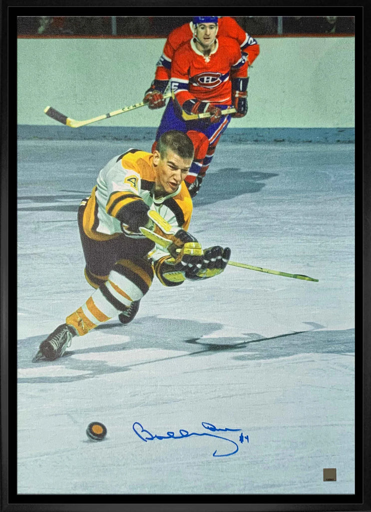 Bobby Orr autographed 20 x 29 framed Canvas - Boston Bruins