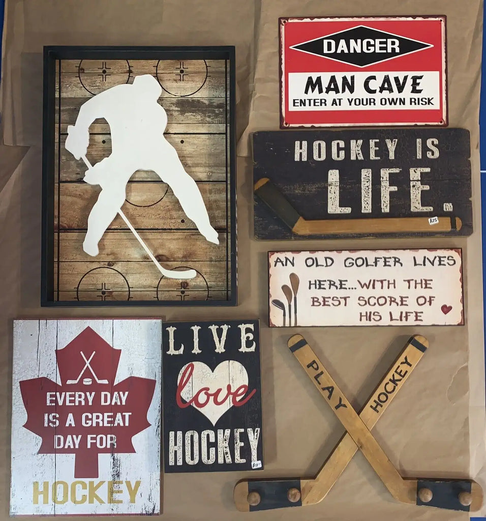 Man Cave Hockey Signs