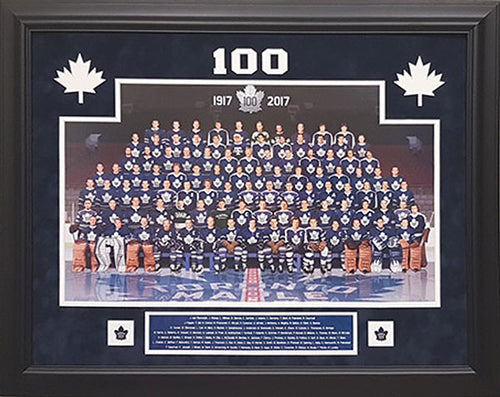 100 Greatest Leafs - framed with etched mattes and pins