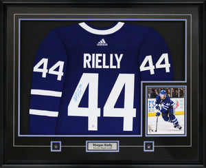 Morgan Rielly Signed Framed Toronto Maple Leafs Blue Adidas Authentic Jersey with 8x10 Photo