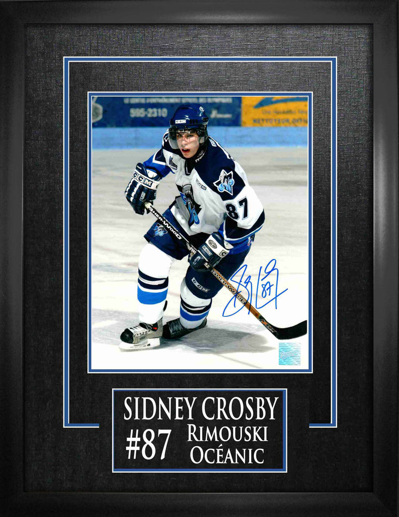 Sidney Crosby Signed 8x10 Etched Mat Oceanic White Action