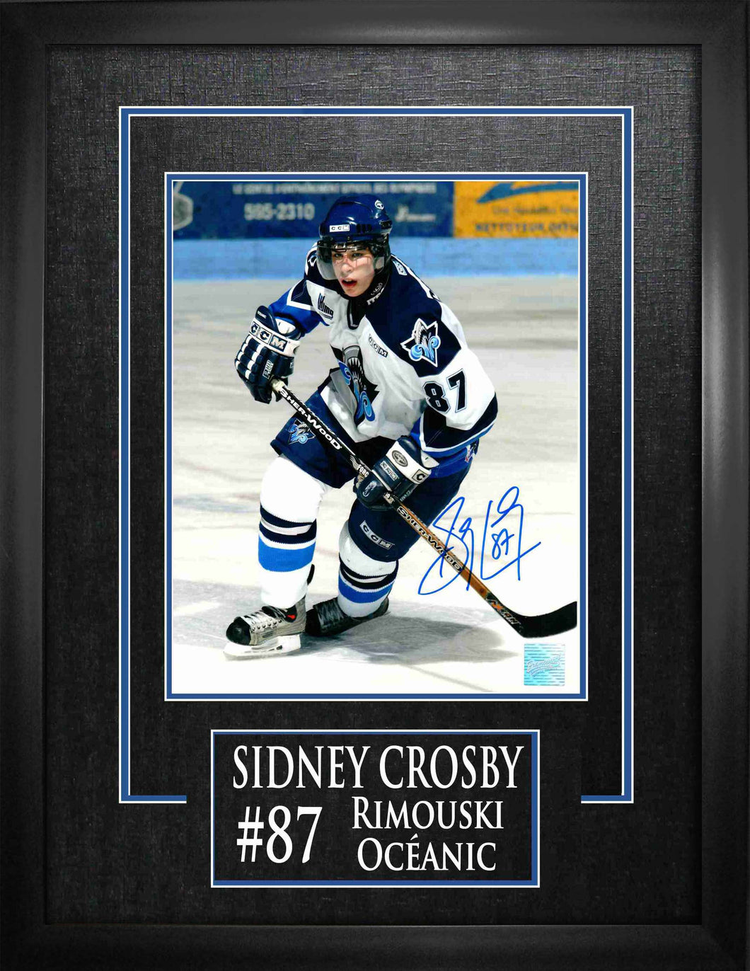 Sidney Crosby Signed 8x10 Etched Mat Oceanic White Action