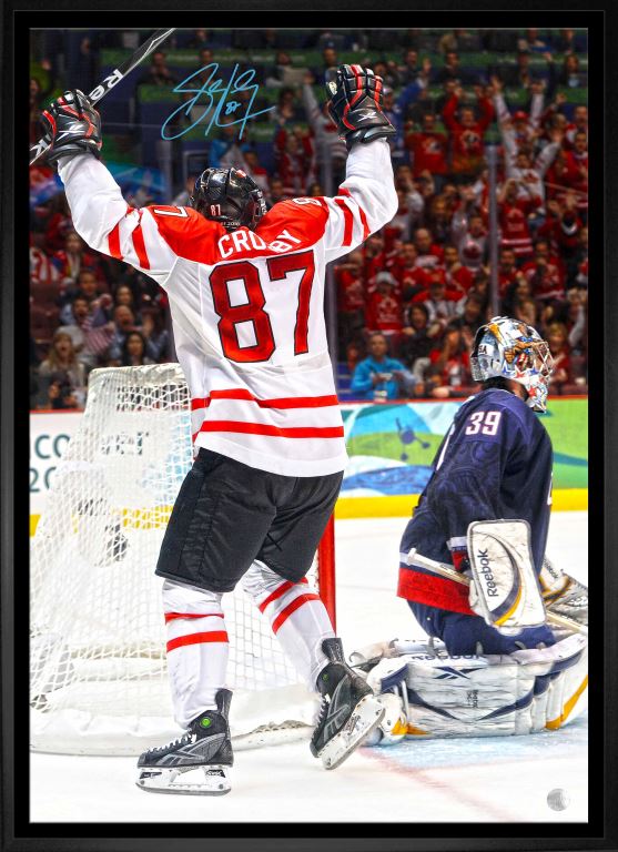 Sidney Crosby Team Canada Signed Framed 20x29 Golden Goal Canvas