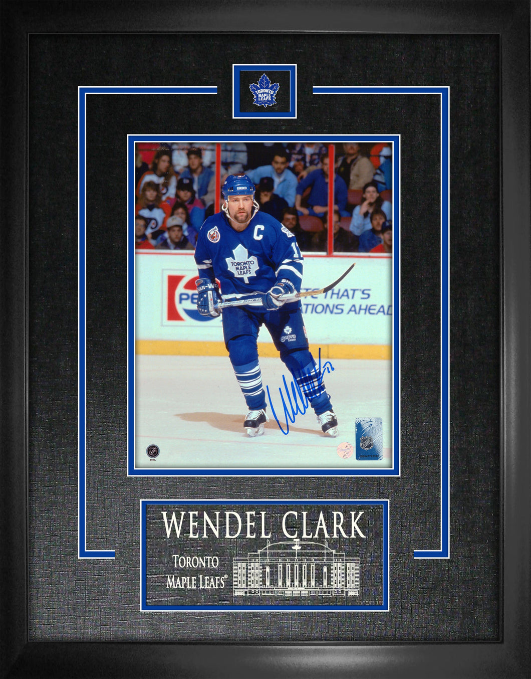 Wendel Clark Toronto Maple Leafs Signed Framed 8x10 Action Photo