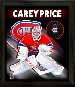 Carey Price Signed PhotoGlass Framed Montreal Canadiens Puck