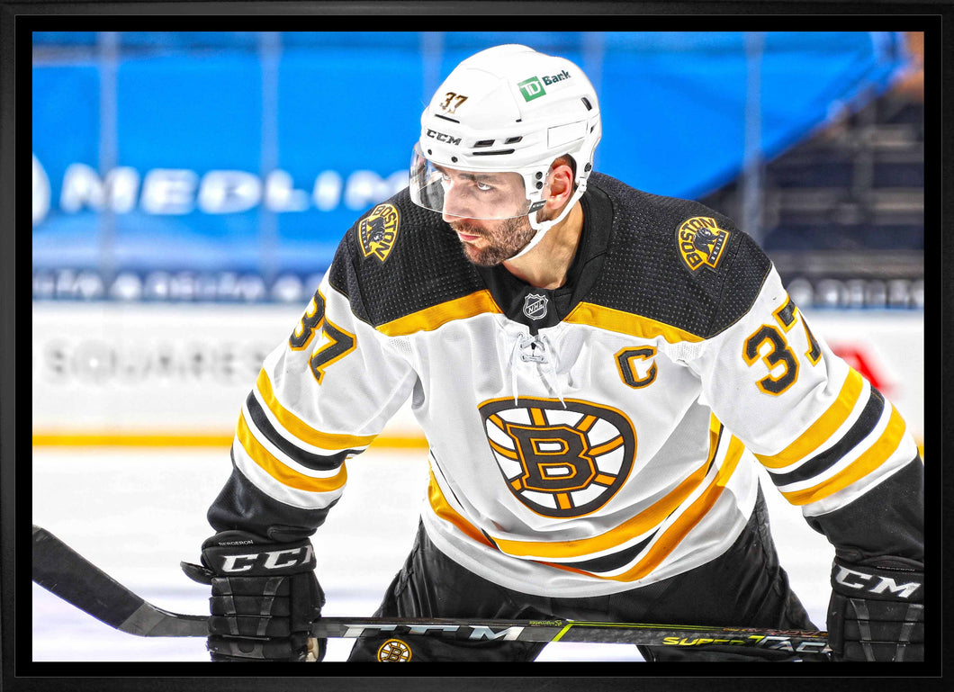 Patrice Bergeron Boston Bruins Framed 20x29 Face-Off Canvas