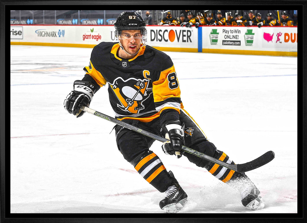 Sidney Crosby Pittsburgh Penguins Framed 20x29 Action Canvas