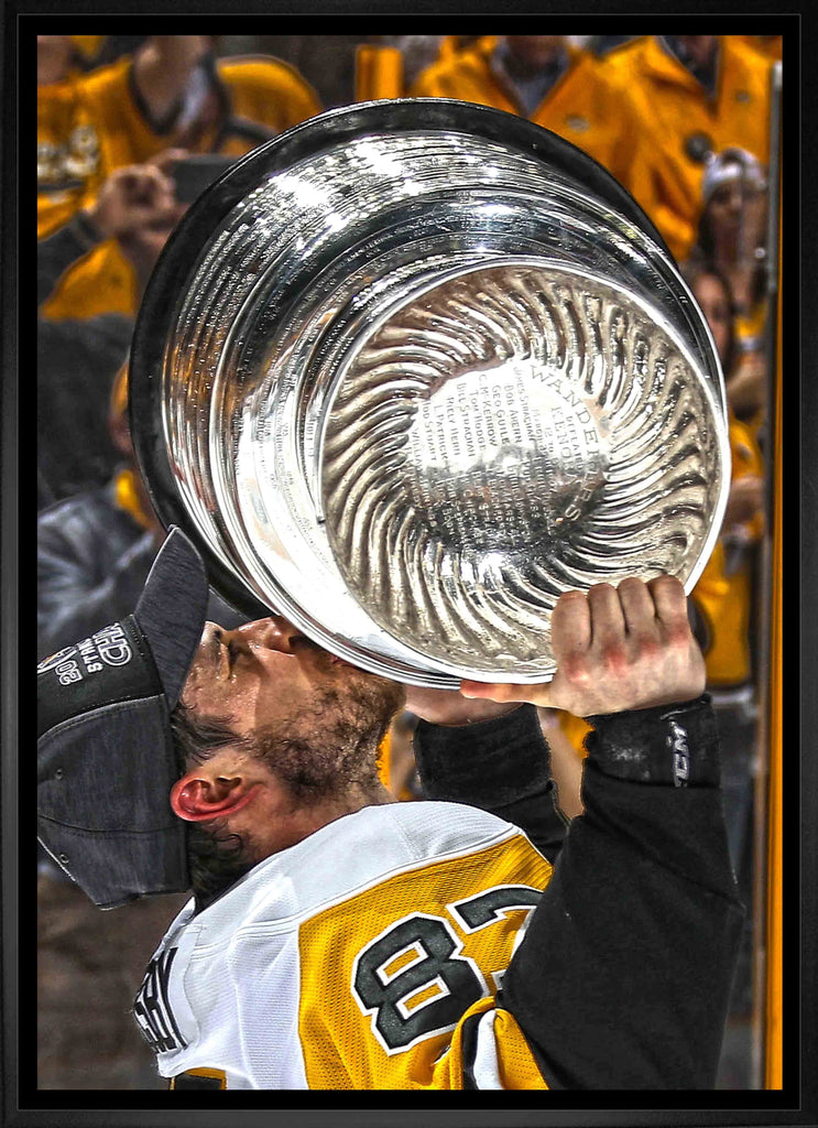 Sidney Crosby Pittsburgh Penguins Framed 20x29 Kissing Cup Canvas
