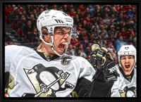 Sidney Crosby Pittsburgh Penguins Framed 20x29 Goal Celebration Close-Up Canvas