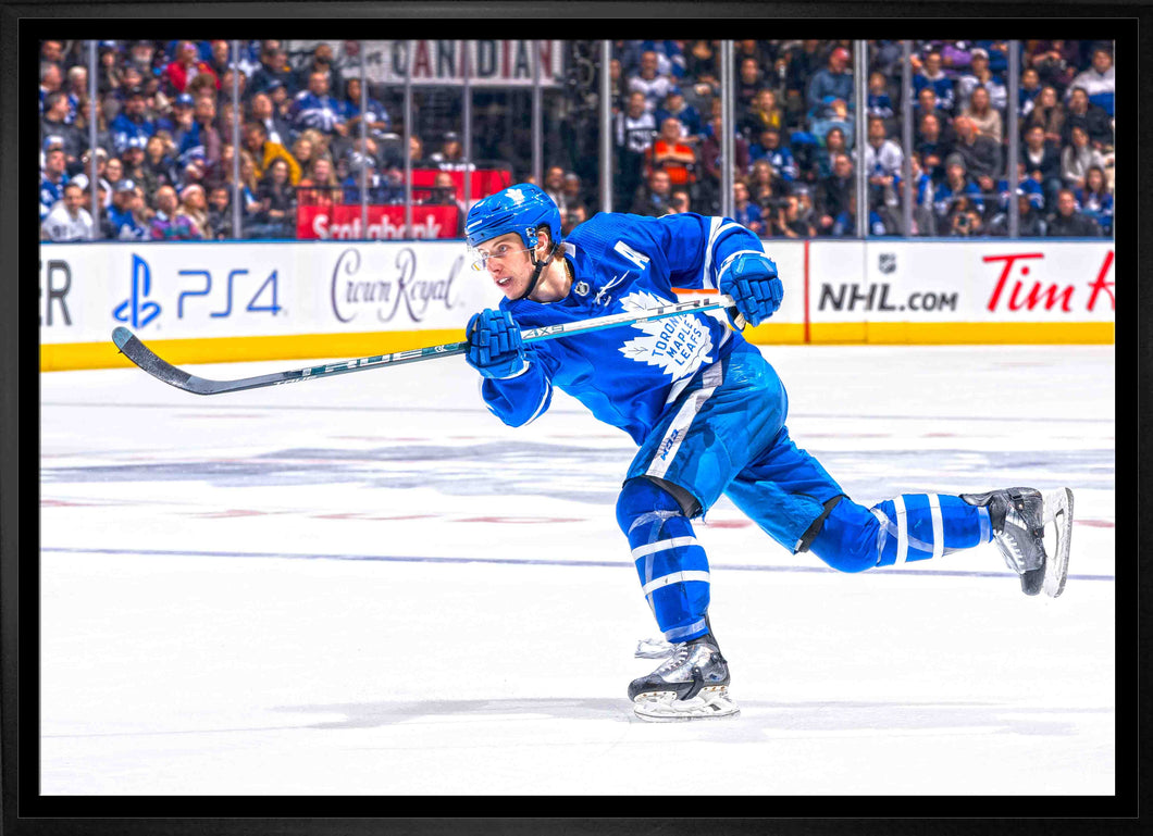 Mitch Marner Toronto Maple Leafs Framed 20x29 Shooting Canvas