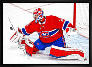 Carey Price Montreal Canadiens Framed 20x29 Blocker Save Canvas