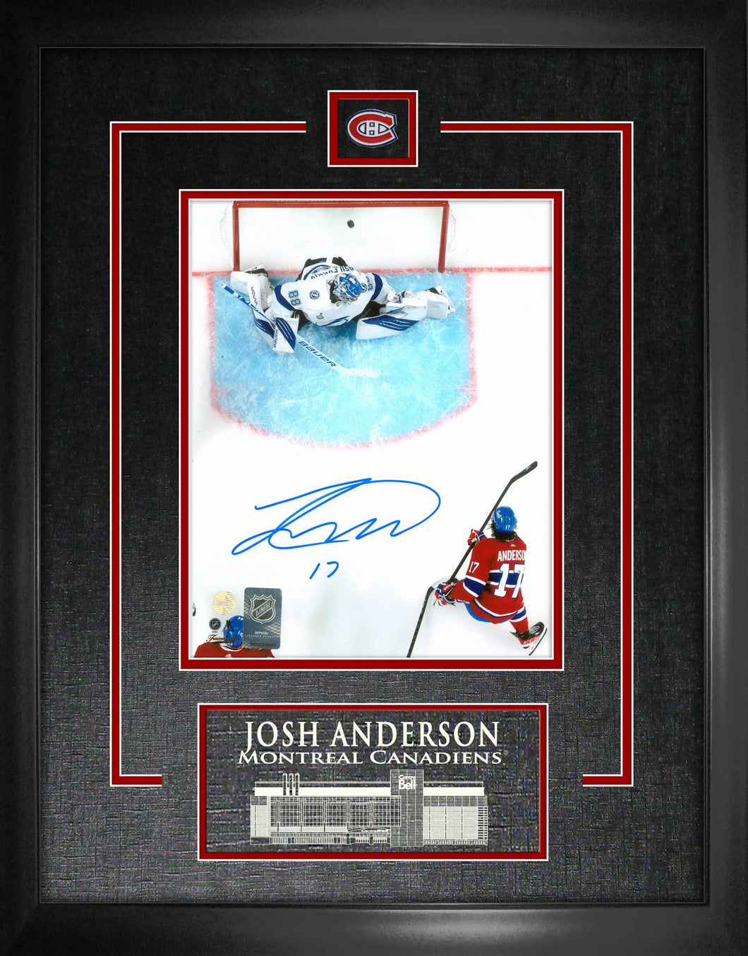 Josh Anderson Montreal Canadiens Signed Framed 8x10 Overhead Scoring Photo