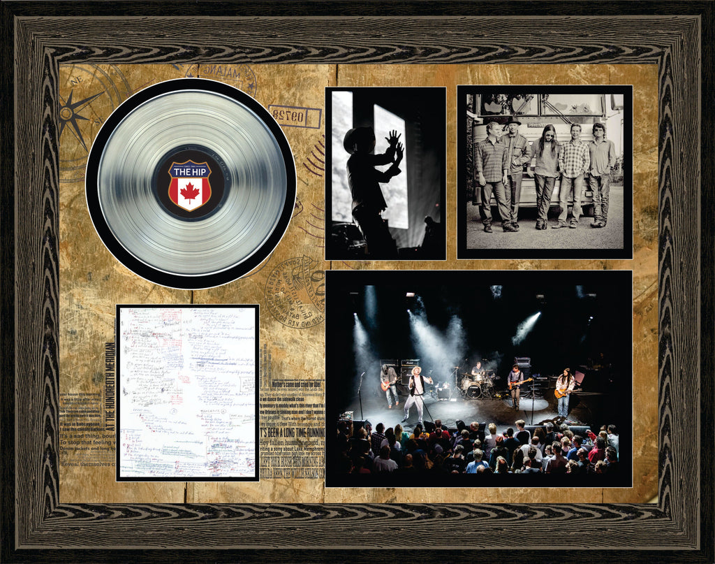 The Tragically Hip Framed Lyrics Collage with Platinum LP