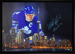 Wendel Clark Toronto Maple Leafs Signed Framed 20x29 Skyline Canvas LE/99