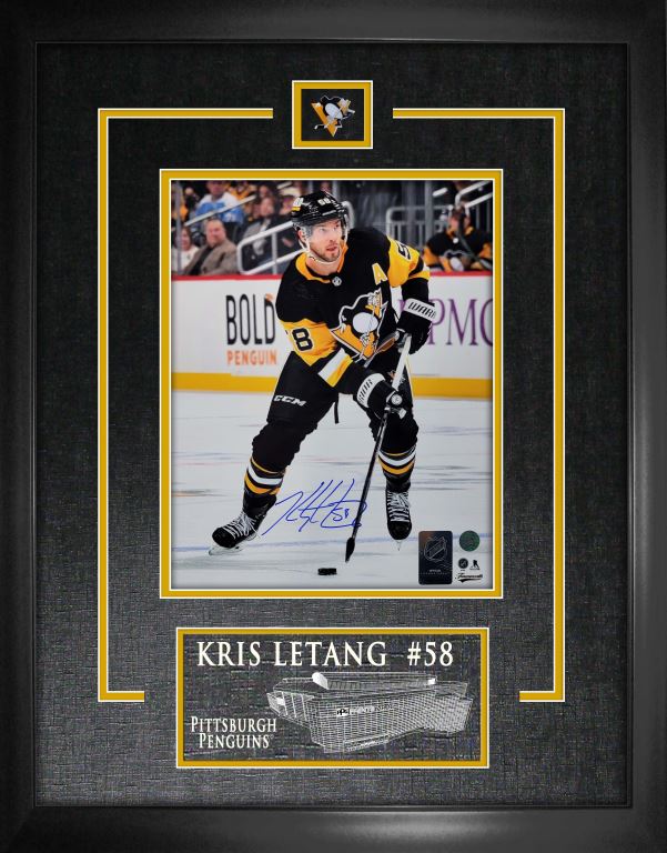 Kris Letang Pittsburgh Penguins Signed Framed 8x10 Action Photo