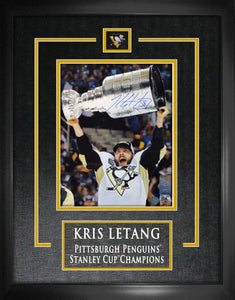 Kris Letang Pittsburgh Penguins Signed Framed 8x10 Raising the 2016 Stanley Cup Photo
