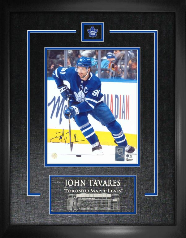 John Tavares Toronto Maple Leafs Signed Framed 8x10 Skating with the Puck Photo