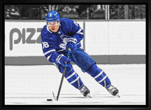 Mitch Marner Toronto Maple Leafs Framed 20x29 Skating with the Puck Spotlight Canvas