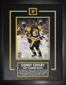 Sidney Crosby Signed Framed Pittsburgh Penguins 500th Goal Celebration Back-View 8x10 Photo (Limited Edition of 87)