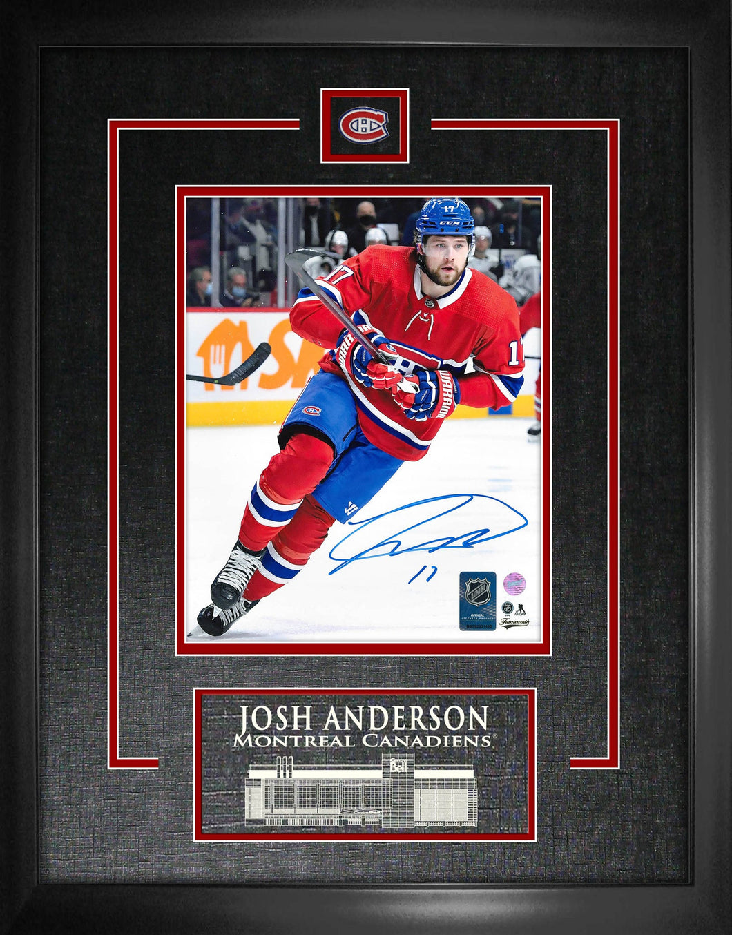 Josh Anderson Montreal Canadiens Signed Framed 8x10 Skating Close-Up Photo