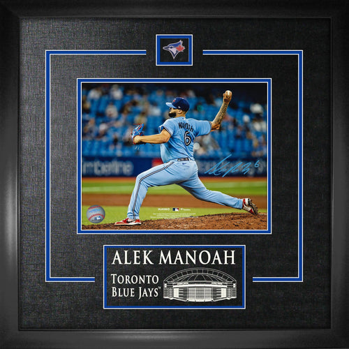 Alek Manoah Signed Framed 8x10 Pitching Back View Photo