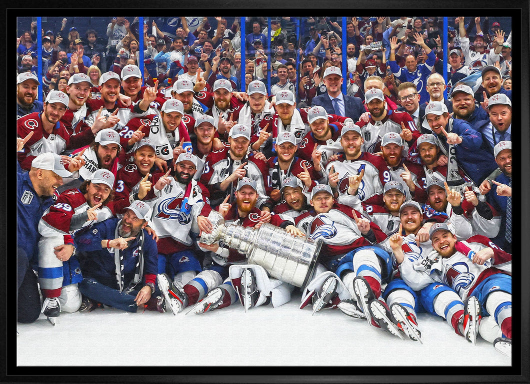 Colorado Avalanche Framed 20x29 2022 Stanley Cup Champions Canvas