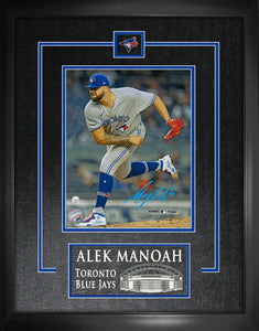 Alek Manoah Signed Framed Toronto Blue Jays 8x10 Grey Follow Through Photo