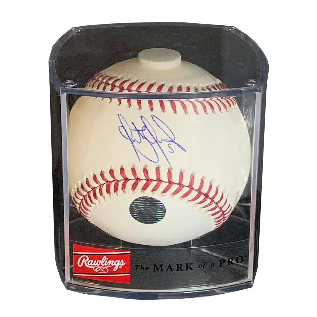 Santiago Espinal Signed Official MLB Baseball in a Case