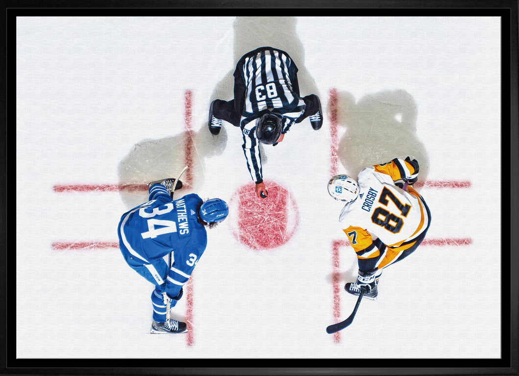 Sidney Crosby & Auston Matthews Framed 20x29 Overhead Canvas