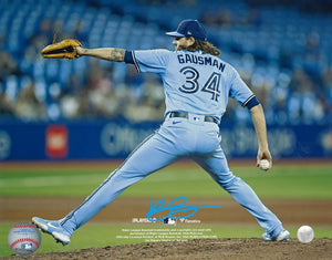 Kevin Gausman Signed 8x10 Unframed Toronto Blue Jays Light Blue Wind Up Back view Photo