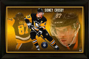 Sidney Crosby Signed Puck in a PhotoGlass Frame Penguins