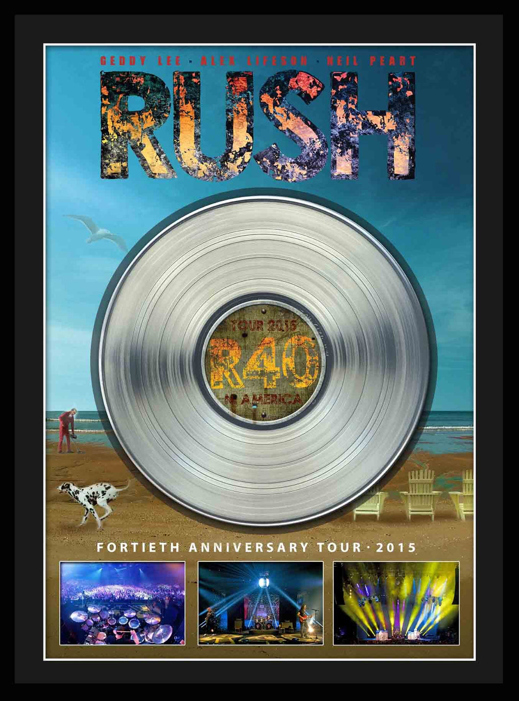Rush Framed 40th Anniversary Tour with Platinum LP