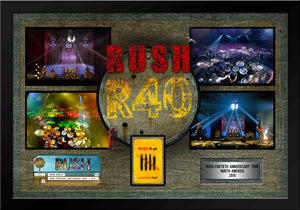 Rush Framed 40th Anniversary Tour with Commemorative Ticket and Backstage Pass