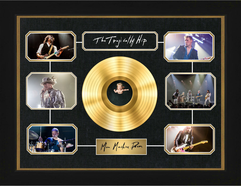 The Tragically Hip Framed Man Machine Poem Band Collage With Gold LP