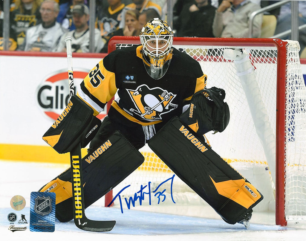 Tristan Jarry Signed 8x10 Penguins Dark Action-H