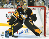 Tristan Jarry Signed 8x10 Penguins Dark Action-H