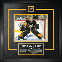 Tristan Jarry Signed 8x10 Etched Mat Penguins Dark Action-H