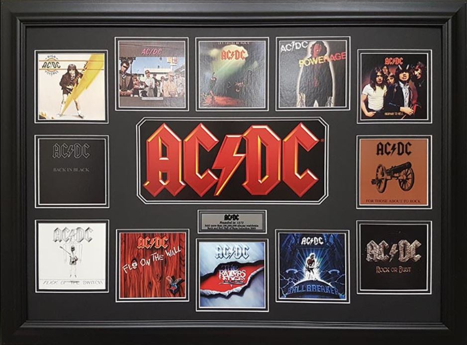 AC/DC - custom framed album collage – Hi Impact Sports