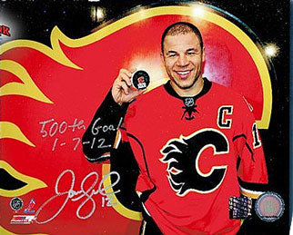 JAROME IGINLA autographed 8" x 10" photo - 500th Goal