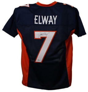 John Elway Signed Denver Broncos Size XL Navy Jersey