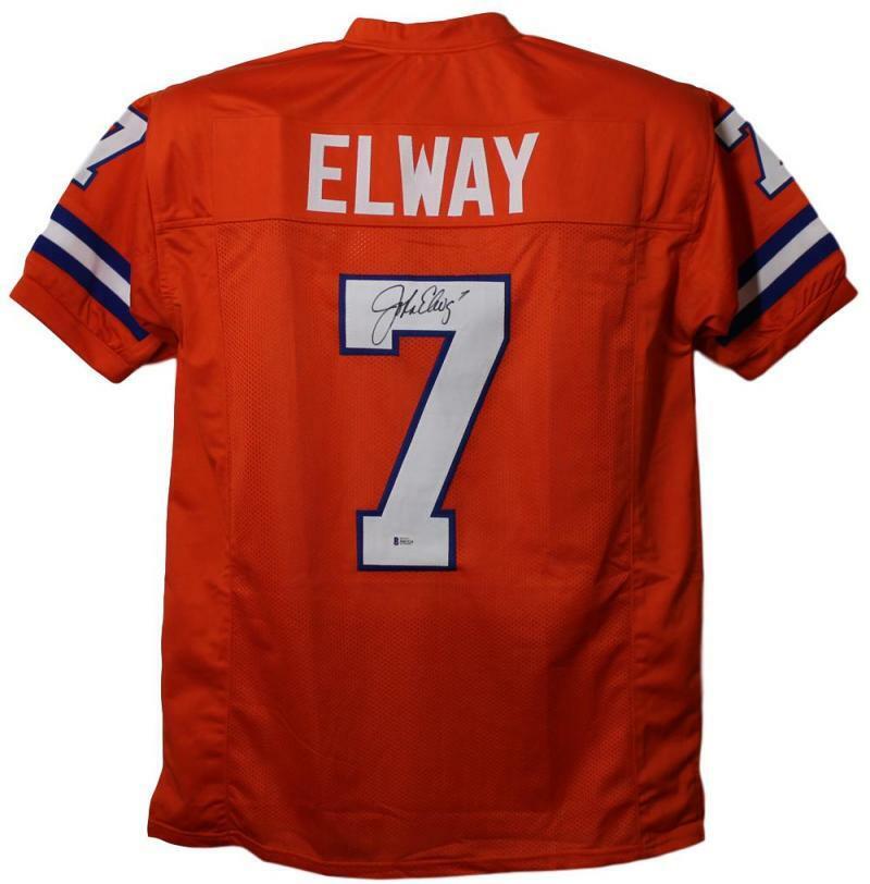 John Elway Signed Denver Broncos Size XL Orange Jersey
