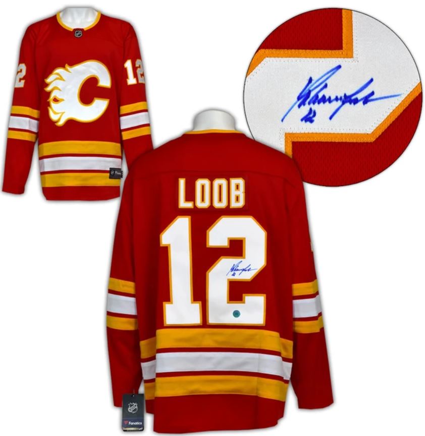 Hakan Loob - Autographed Flames retro fanatics jersey