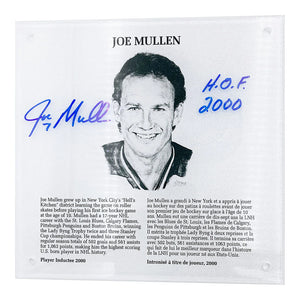 Joe Mullen Signed 9" x 9" HOF plaque