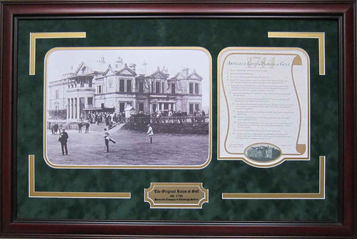 Rules of Golf custom framed