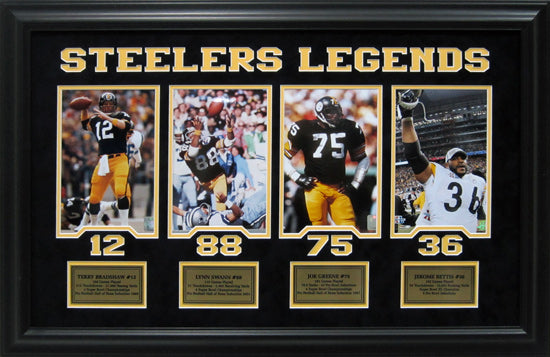 Pittsburgh Steelers Legends Super Bowl Ring Collage Framed 16X20 Bradshaw  Greene - Inscriptagraphs Memorabilia - Inscriptagraphs Memorabilia