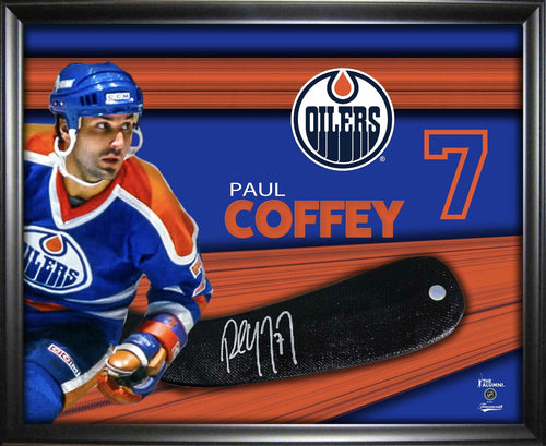 Paul Coffey Signed Framed Edmonton Oilers Stickblade