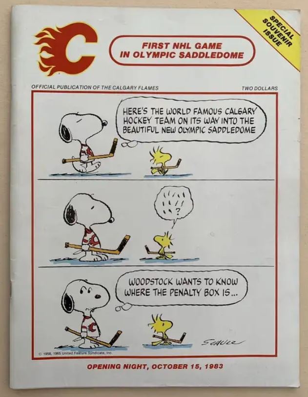 Calgary Flames Vintage game program – first Saddledome game