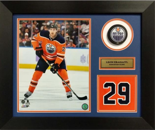 Leon Draisaitl Edmonton Oilers - Jersey Number Frame