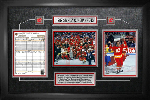 Calgary Flames Framed Scoresheet Collage - 1989 Stanley Cup Champions